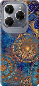 Чохол на Tecno Spark 20 Pro Золотий узор 678u-3620 (Синій)