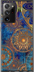 Чехол на Samsung Galaxy Note 20 Ultra Золотой узор 678t-2051 (Синий)