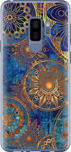Чехол на Samsung Galaxy S9 Plus Золотой узор 678t-1365 (Синий)