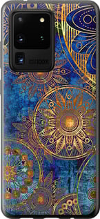 Чехол на Samsung Galaxy S20 Ultra Золотий візерунок 678u-1831 (Синий)