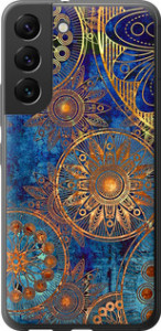 Чехол на Samsung Galaxy S22 Золотой узор 678u-2494 (Синий)