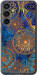 Чехол на Samsung Galaxy S23 FE Золотой узор 678u-3136 (Синий)