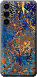 Чехол на Samsung Galaxy S23 Plus Золотой узор 678u-2905 (Синий)
