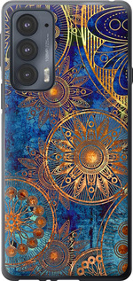 Чехол на Motorola Edge 20 Золотой узор 678u-2497 (Синий)