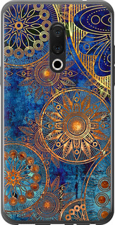 Чохол на Meizu 15 Plus Золотий візерунок 678u-1473 (Синій)