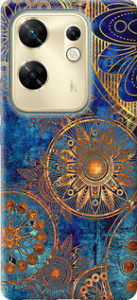 Чехол на Infinix Zero 30 4G Золотой узор 678u-3413 (Синий)