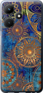 Чехол на Infinix Hot 30i Золотой узор 678u-3045 (Синий)