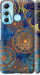 Чехол на Infinix Hot 11 Золотой узор 678m-2762 (Синий)