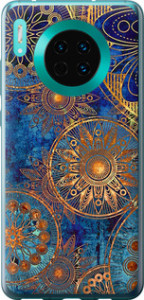 Чохол на Huawei Mate 30 Золотий узор 678u-1773 (Синій)