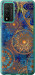 Чехол на Huawei Honor 10X Lite Золотой узор 678u-2198 (Синий)