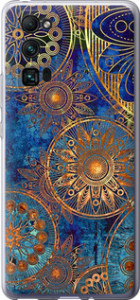 Чехол на Huawei Honor 30 Pro Золотий узор 678u-1920 (Синій)
