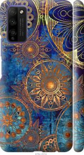 Чехол на Huawei Honor 30 Lite Золотой узор 678m-2074 (Синий)