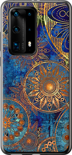 Чохол на Huawei P40 Pro Plus Золотий візерунок 678u-1917 (Синій)