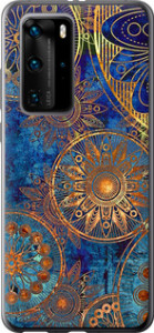 Чохол на Huawei P40 Pro Золотий візерунок 678t-1839 (Синій)