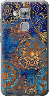 Чехол на Huawei Nova Plus Золотой узор 678u-961 (Синий)