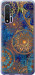 Чехол на Huawei Nova 6 Золотой узор 678u-1821 (Синий)