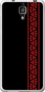 Чехол на Xiaomi Mi4 Вышиванка 53 2041t-163 (Красный)