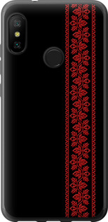 Чехол на Xiaomi Redmi 6 Pro Вышиванка 53 2041u-1595 (Красный)