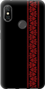 Чехол на Xiaomi Redmi Note 6 Pro Вышиванка 53 2041t-1551 (Красный)