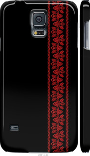 Чехол на Samsung Galaxy S5 Duos SM G900FD Вышиванка 53 2041m-62 (Красный)