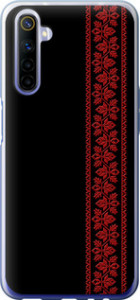 Чехол на Realme 6 Вышиванка 53 2041t-1913 (Красный)