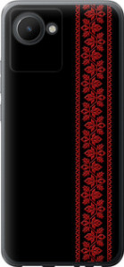 Чехол на Realme C30 Вышиванка 53 2041u-2700 (Красный)