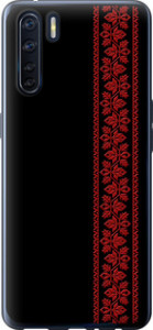 Чехол на Oppo A91 Вышиванка 53 2041t-1884 (Красный)