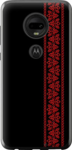 Чехол на Motorola Moto G7 Вышиванка 53 2041u-1614 (Красный) для Motorola Moto G7 Plus