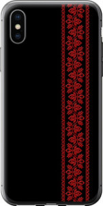 Чехол на iPhone X Вышиванка 53 2041t-1050 (Красный)