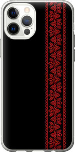 Чехол на iPhone 12 Pro Вышиванка 53 2041t-2052 (Красный)