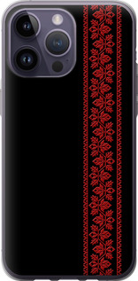 Чехол на iPhone 14 Pro Max Вышиванка 53 2041u-2667 (Червоний)