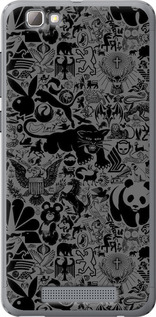 Чохол на ZTE A610 Чорно-сірий стикер бомбінг 2432u-433 (Сірий)