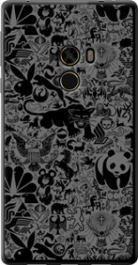 Чехол на Xiaomi Mi MiX Чёрно-серый стикер бомбинг 2432u-426 (Серый)