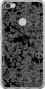 Чехол на Xiaomi Redmi Note 5A Prime Чёрно-серый стикер бомбинг 2432u-1063 (Серый) для Xiaomi Redmi Note 5A Prime