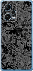 Чохол на Xiaomi Redmi Note 12 Pro+ 5G Чорнo-сірий стикер бомбингу 2432u-3612 (Сірий)