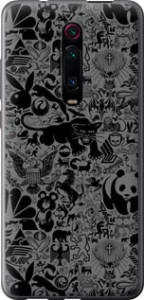 Чохол на Xiaomi Redmi K20 Pro Чорно-сірий стикер бомбинг 2432t-1816 (Сірий)