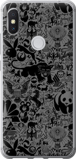 Чехол на Xiaomi Redmi S2 Чорногрейський стікербомбінг 2432t-1494 (Сірий)