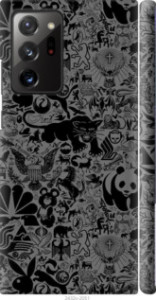 Чехол на Samsung Galaxy Note 20 Ultra Чёрно-серый стикер бомбинг 2432m-2051 (Серый)