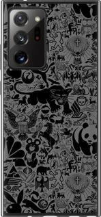 Чехол на Samsung Galaxy Note 20 Ultra Чёрно-серый стикер бомбинг 2432u-2051 (Серый)