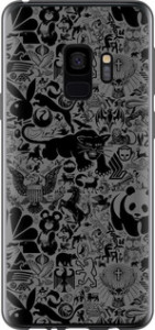 Чехол на Samsung Galaxy S9 Чёрно-серый стикер бомбинг 2432t-1355 (Серый)
