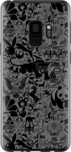 Чехол на Samsung Galaxy S9 Чёрно-серый стикер бомбинг 2432u-1355 (Серый)