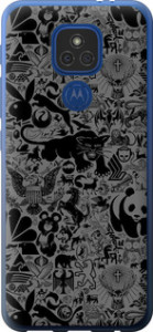 Чехол на Motorola E7 Plus Чёрно-серый стикер бомбинг 2432u-2107 (Серый)