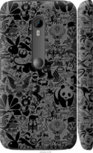 Чохол на Motorola Moto G3 Чорно-сірий стикер бомбінг 2432m-318 (Сірий)