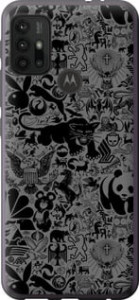 Чехол на Motorola Moto G30 Чёрно-серый стикер бомбинг 2432u-2320 (Серый)