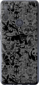 Чехол на Motorola G50 Чёрно-серый стикер бомбинг 2432u-2354 (Серый)