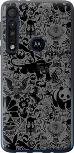 Чохол на Motorola One Macro Чорно-сірий стикер бомбінг 2432u-1812 (Сірий)