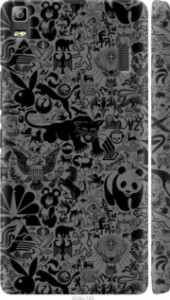 Чехол на Lenovo A7000 Чёрно-серый стикер бомбинг 2432m-120 (Серый)