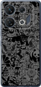 Чехол на Infinix GT 10 pro Чёрно-серый стикер бомбинг 2432u-3172 (Серый)