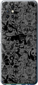 Чехол на Infinix Note 8 Чёрно-серый стикер бомбинг 2432u-2710 (Серый)