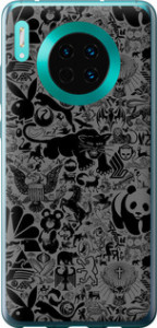 Чохол на Huawei Mate 30 Чорно-сірий стікер бомба 2432u-1773 (Сірий)
